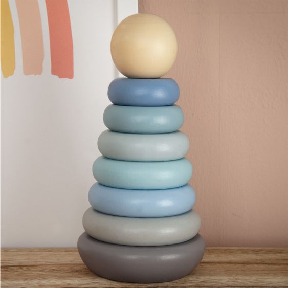 Bieco Stapelturm - Regenbogen - Blau