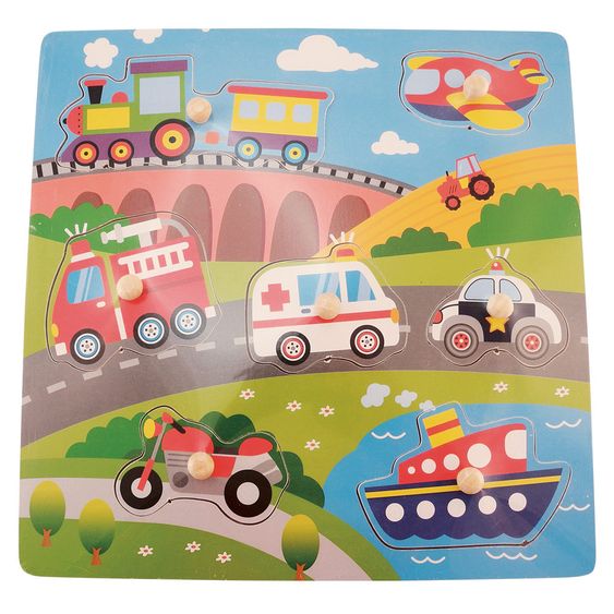Bieco Steckpuzzle 7 Teile - Fahrzeuge