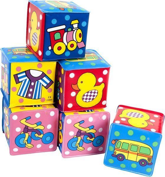 Bieco Zuordnungs-Würfel 6 Stück soft - Bunt