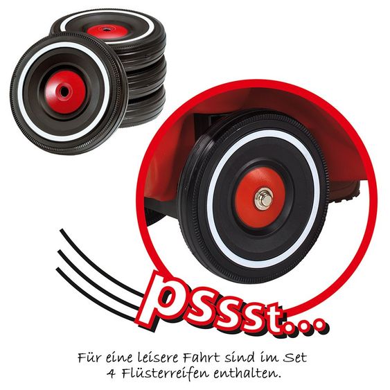 BIG Bobby Car Classic Set inkl. Flüsterräder + Schuhschoner - Rot