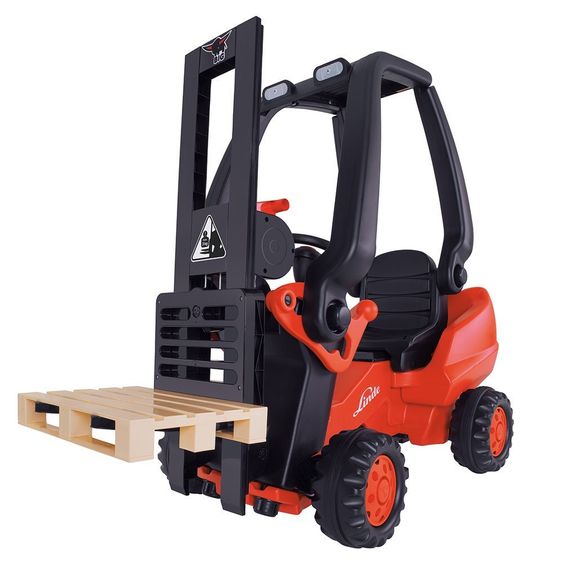 BIG Tretfahrzeug Gabelstapler Linde Forklift mit Palette