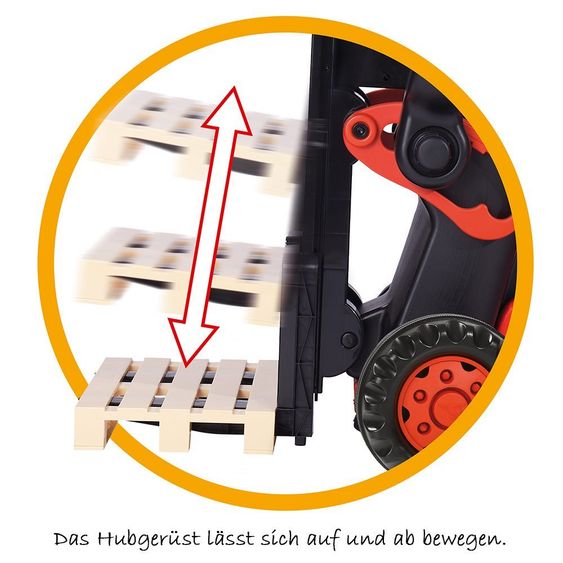 BIG Tretfahrzeug Gabelstapler Linde Forklift mit Palette