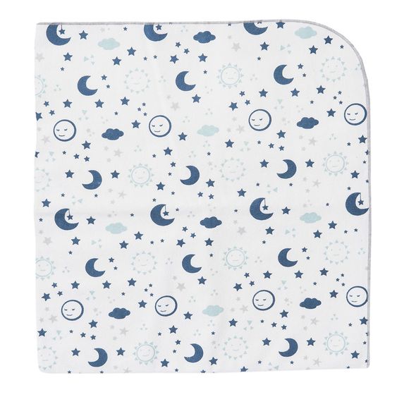 biobaby Moltondecke - 2er Pack 80 x 75 cm - Sonne-Mond