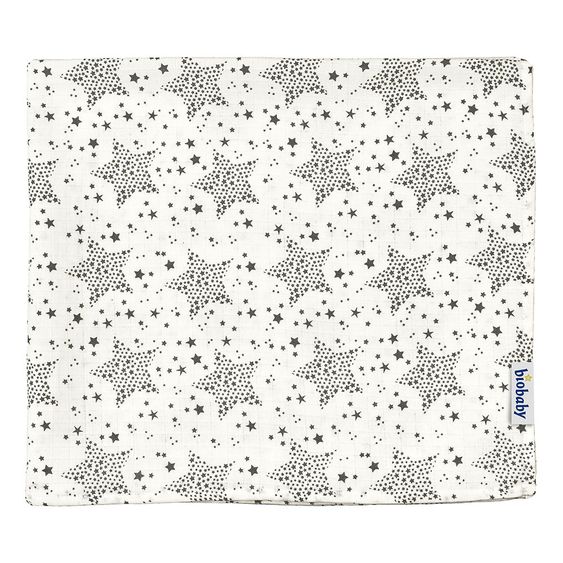 biobaby Mulltuch 2er Pack 70 x 80 cm - Sterne - Grau