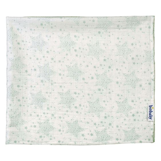 biobaby Mulltuch 2er Pack 70 x 80 cm - Sterne - Mint