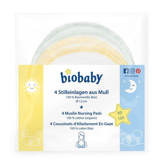 biobaby Stilleinlagen 4er Pack - Naturweiß