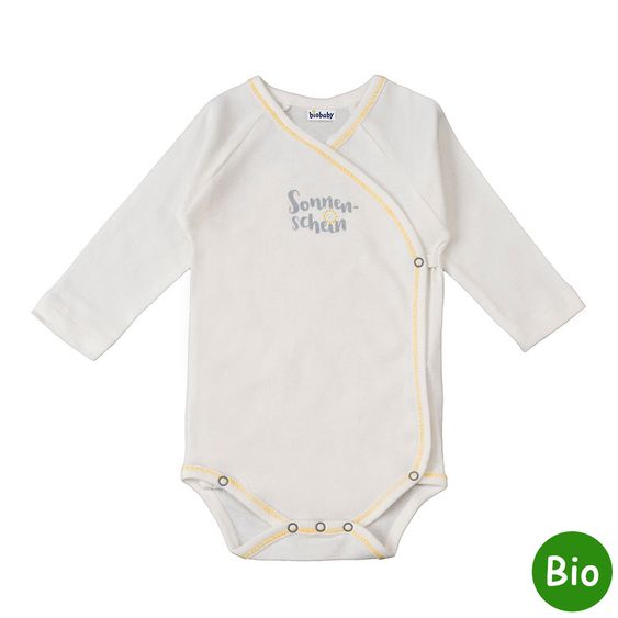 biobaby Wickelbody Sonnenschein - Weiß - Gr. 50/56