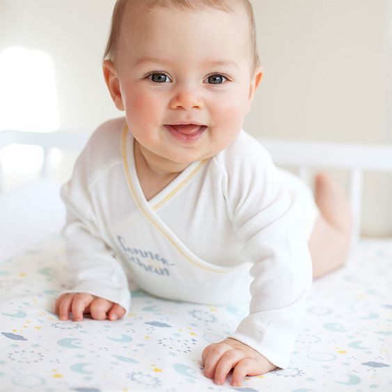 biobaby Wickelbody Sonnenschein - Weiß - Gr. 50/56