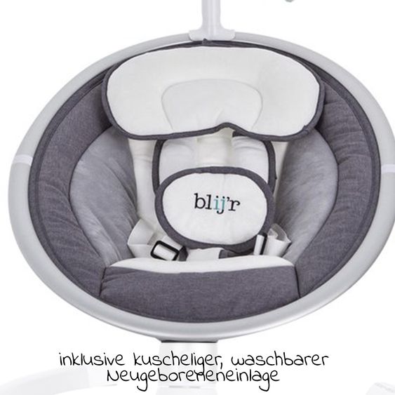 Blij'r Babyschaukel Derk Plus mit Sound-Modul - Grey