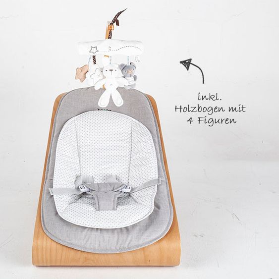 Blij'r Babywippe inkl. Mobile - Boris - Wood