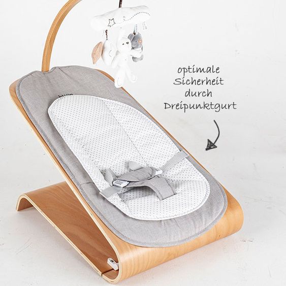Blij'r Babywippe inkl. Mobile - Boris - Wood