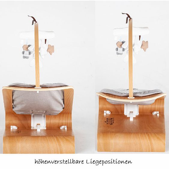 Blij'r Babywippe inkl. Mobile - Boris - Wood