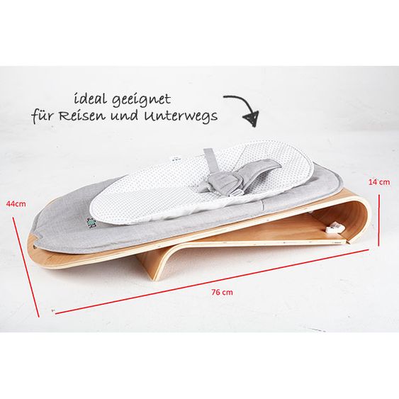 Blij'r Babywippe inkl. Mobile - Boris - Wood