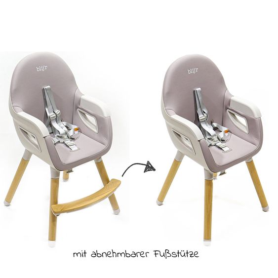Blij'r Hochstuhl & Esszimmerstuhl 2 in 1 Bobbie - Grau