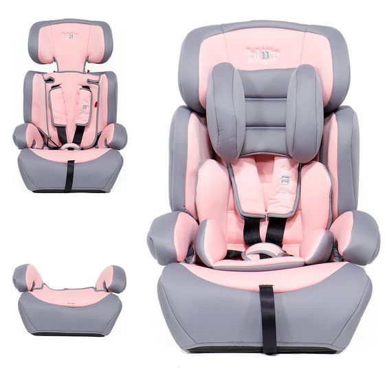 Blij'r Kindersitz Ivo Gruppe 1/2/3 - 9-36 kg - Grau / Rosa