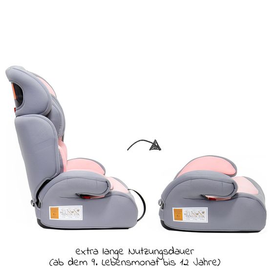 Blij'r Kindersitz Ivo Gruppe 1/2/3 - 9-36 kg - Grau / Rosa
