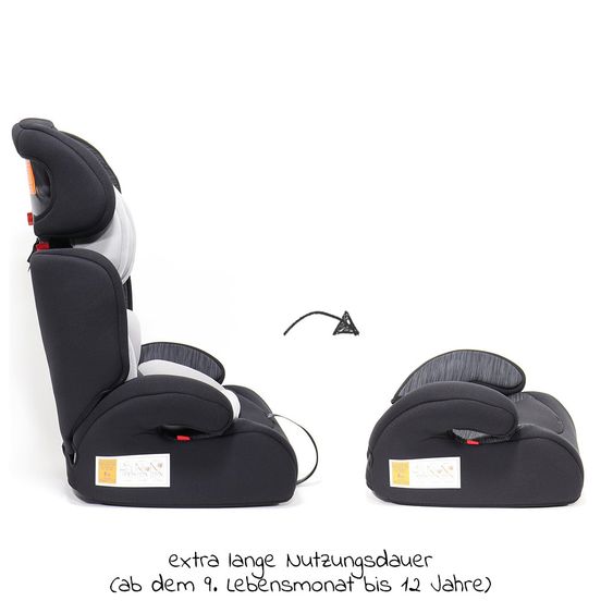Blij'r Kindersitz Ivo Gruppe 1/2/3 - 9-36 kg - Grau / Schwarz
