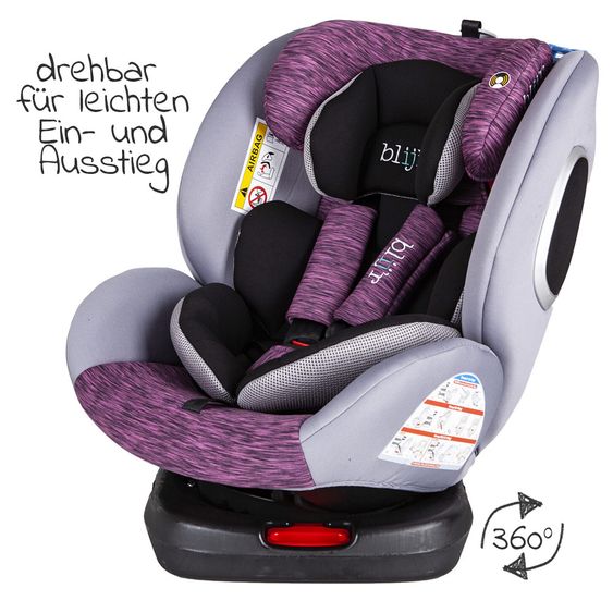 Blij'r Reboarder-Kindersitz Bas Plus 360° inkl. Isofix - Pink