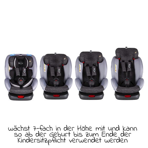 Blij'r Reboarder-Kindersitz Bas Plus 360° - Isofix - Grey Black