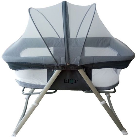Blij'r Reise- & Beistellbett - Golfy - inkl. Schaukelfunktion - Grey