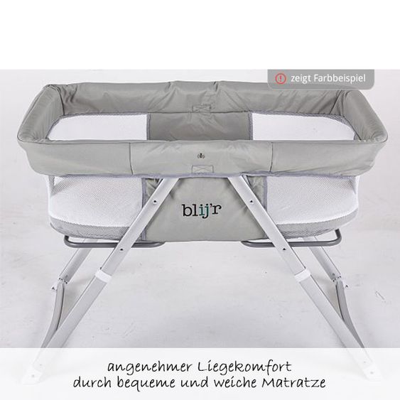 Blij'r Reise- & Beistellbett - Golfy - inkl. Schaukelfunktion - Grey