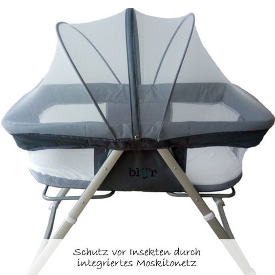 Blij'r Reise- & Beistellbett - Golfy - inkl. Schaukelfunktion - Grey