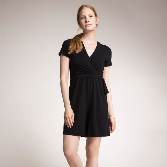 boob Jumpsuit Kurz mit Stillfunktion - Schwarz - Gr. L