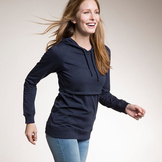 boob Kapuzen-Sweatshirt B.Warmer mit Stillfunktion - Dunkelblau - Gr. S