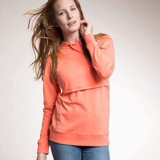 boob Felpa con cappuccio B.Warmer con funzione di allattamento - melone - taglia M