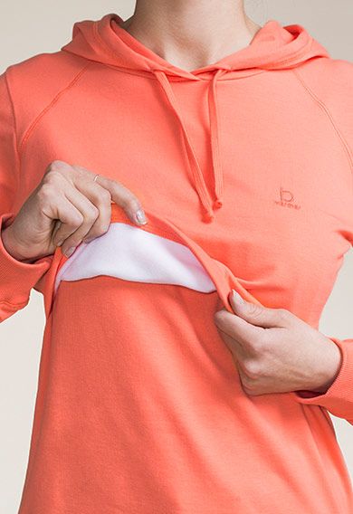 boob Felpa con cappuccio B.Warmer con funzione di allattamento - melone - taglia M