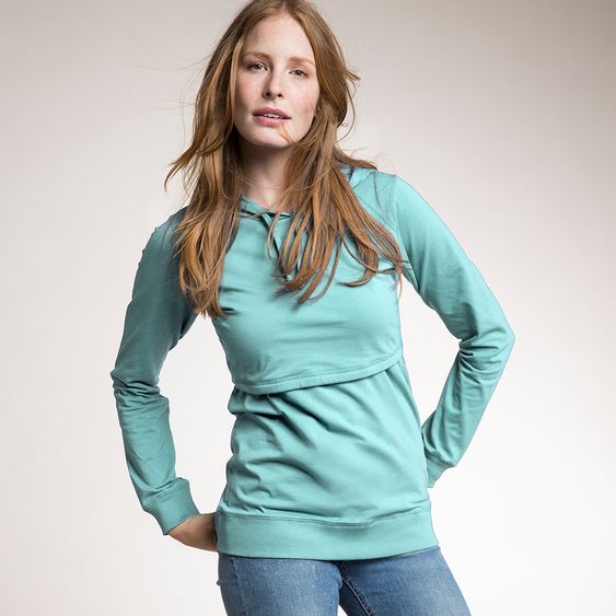 boob Kapuzen-Sweatshirt B.Warmer mit Stillfunktion - Türkis - Gr. S