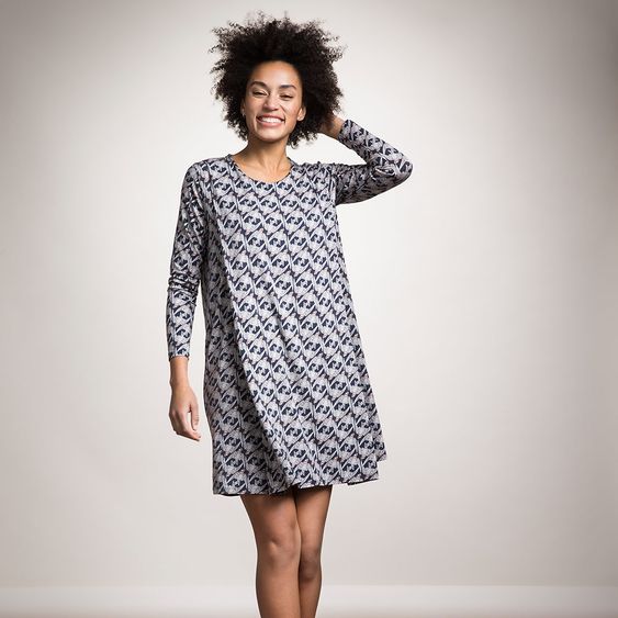 boob Kleid mit Stillfunktion Allover - Grau Schwarz - Gr. S