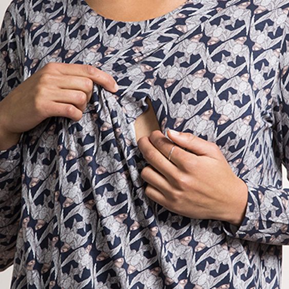 boob Kleid mit Stillfunktion Allover - Grau Schwarz - Gr. S