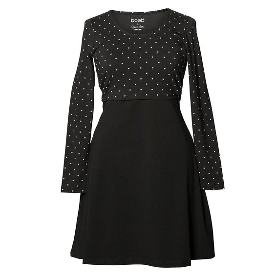 boob Kleid mit Stillfunktion Dottie - Punkte Schwarz - Gr. S