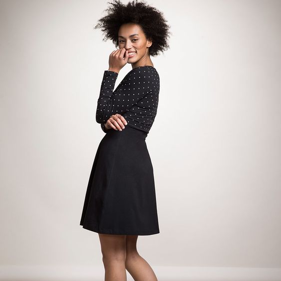 boob Kleid mit Stillfunktion Dottie - Punkte Schwarz - Gr. S