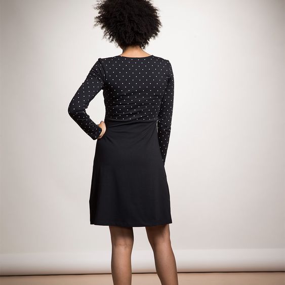 boob Kleid mit Stillfunktion Dottie - Punkte Schwarz - Gr. S