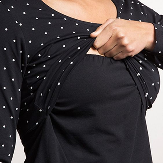 boob Kleid mit Stillfunktion Dottie - Punkte Schwarz - Gr. S