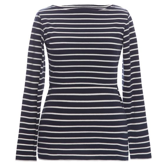 boob Langarmshirt mit Stillfunktion Bio-Baumwolle - Streifen Dunkelblau Offwhite - Gr. M