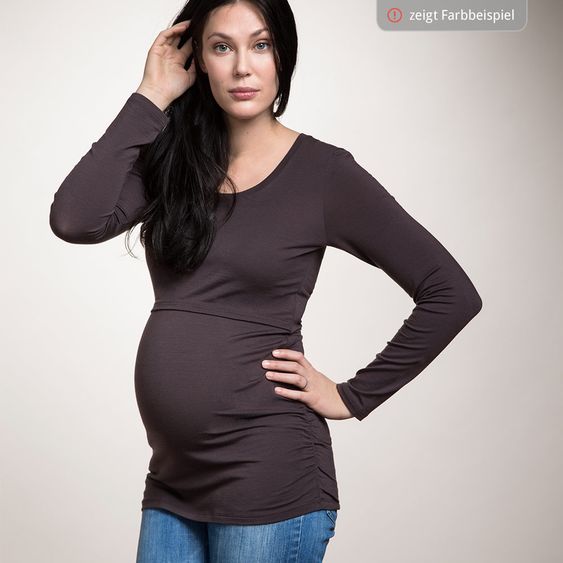 boob Langarmshirt Raffung mit Stillfunktion - Schwarz - Gr. S