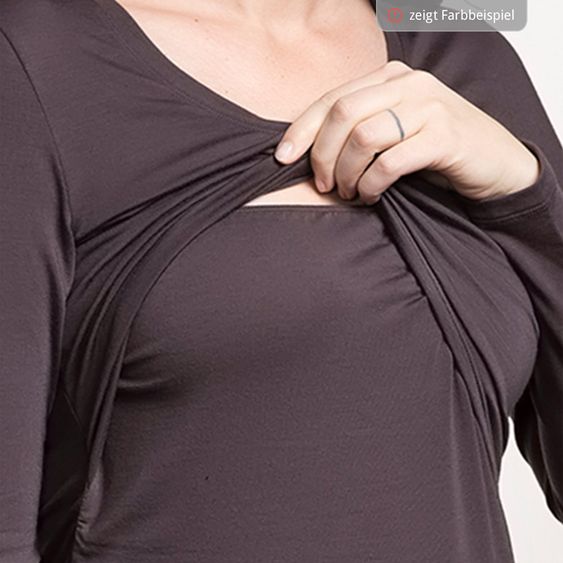 boob Langarmshirt Raffung mit Stillfunktion - Schwarz - Gr. S