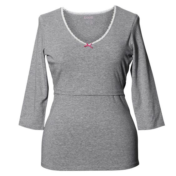 boob Loungeshirt Bio Baumwolle - Grau - Gr. L