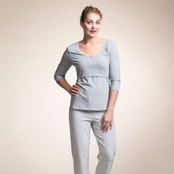 boob Loungeshirt Bio Baumwolle - Grau - Gr. L