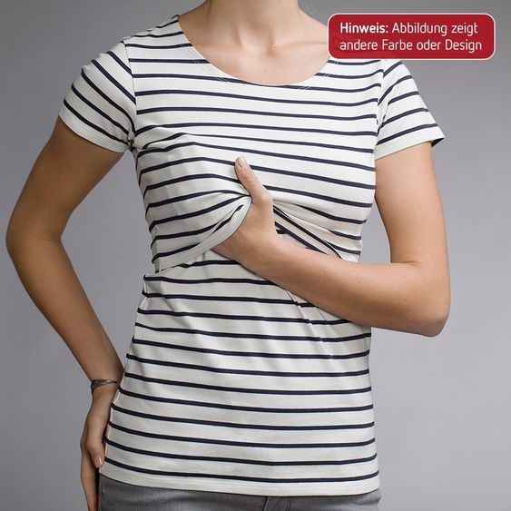 boob Shirt Bio Baumwolle Kurzarm Schwarz - Streifen Weiß - Gr. S