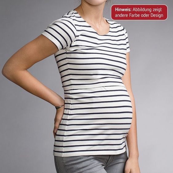 boob Shirt Bio Baumwolle Kurzarm Schwarz - Streifen Weiß - Gr. S