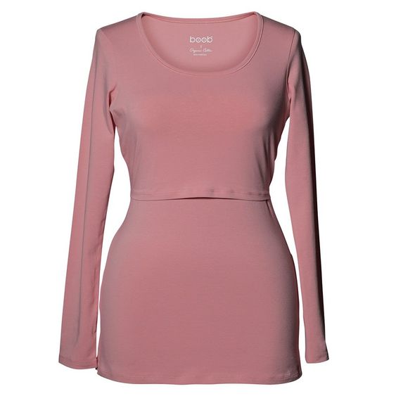 boob Camicia in cotone organico a maniche lunghe - Rosa - Taglia L