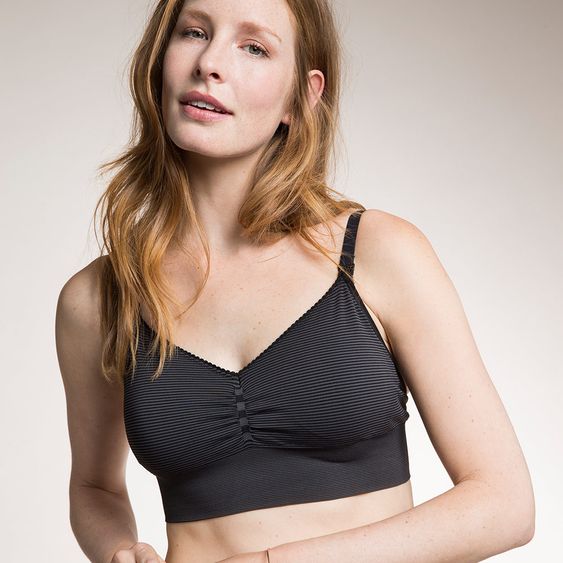 boob Still-BH Free - Streifen Schwarz Grau - Gr. S