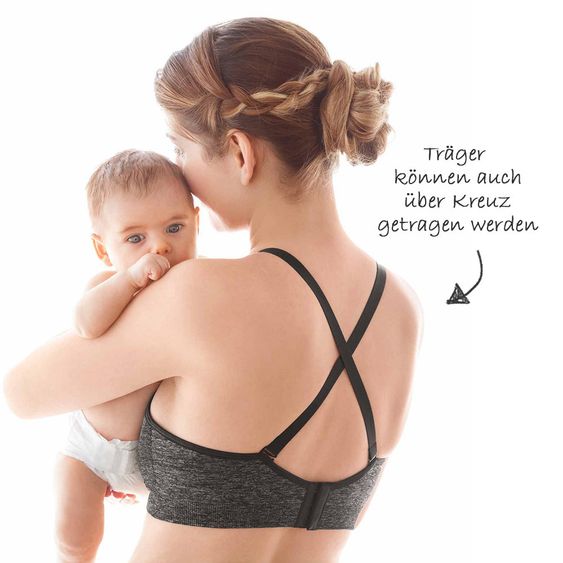 bravado Still- & Schwangerschafts-BH Body Silk Seamless Yoga - Anthrazit-Melange - Gr. M