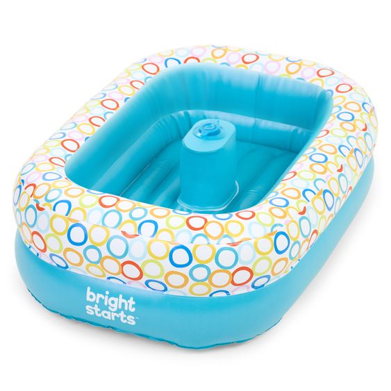 Bright Starts 2-in-1 Baignoire Bébé Gonflable et Piscine à Balles Bathe & Giggle™ avec Pompe À Air Intégrée et 8 Balles De Jeu - Multicolore