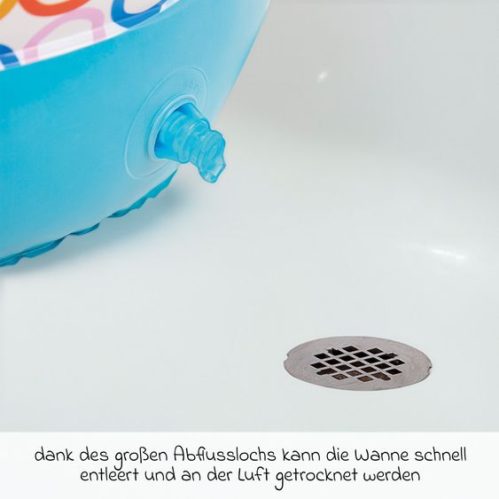 Bright Starts 2-in-1 Baignoire Bébé Gonflable et Piscine à Balles Bathe & Giggle™ avec Pompe À Air Intégrée et 8 Balles De Jeu - Multicolore