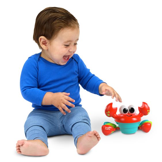 Bright Starts Interaktivel Krabbel- und Musikspielzeug Rockin Crawling Crab mit Musik & Tanzfunktion - Rot